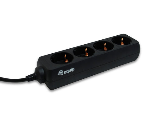 4-Way Schuko Socket Power Strip without Switch IEC Cable 1.1 Meters