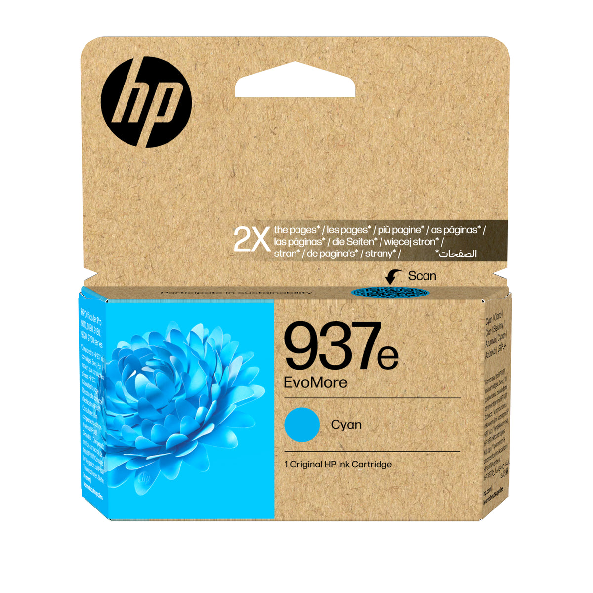 HP 937e Cyan Cartucho de Tinta Original - 4S6W6NE. 1.650 Paginas