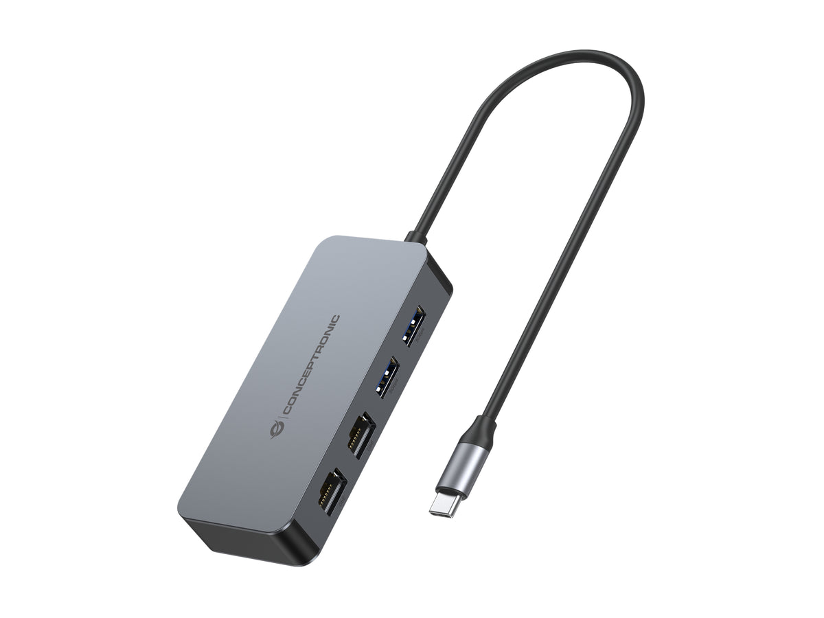 Adaptador CONCEPTRONIC USB-A a 2xRJ45 Gris