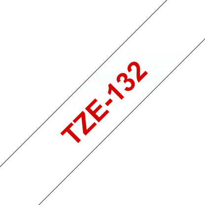 BROTHER Tape 12mm 8m Red on Clear (TZe-132)