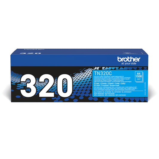 Brother TN320 Cyan Cartucho de Toner Original - TN320C. 1.500 Paginas
