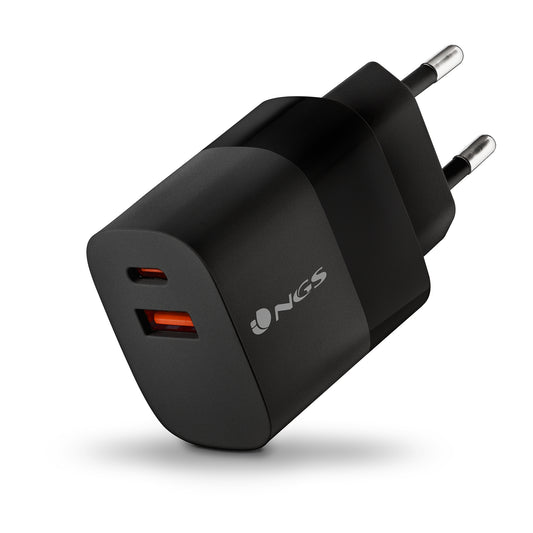 NGS Wall Charger 1xUSB-C 1xUSB-A 33W Black (BUD33W)