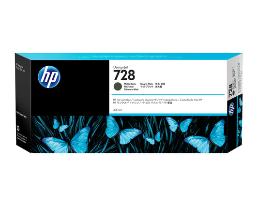HP 728 Negro Mate Cartucho de Tinta Original - F9J68A. 300 ml