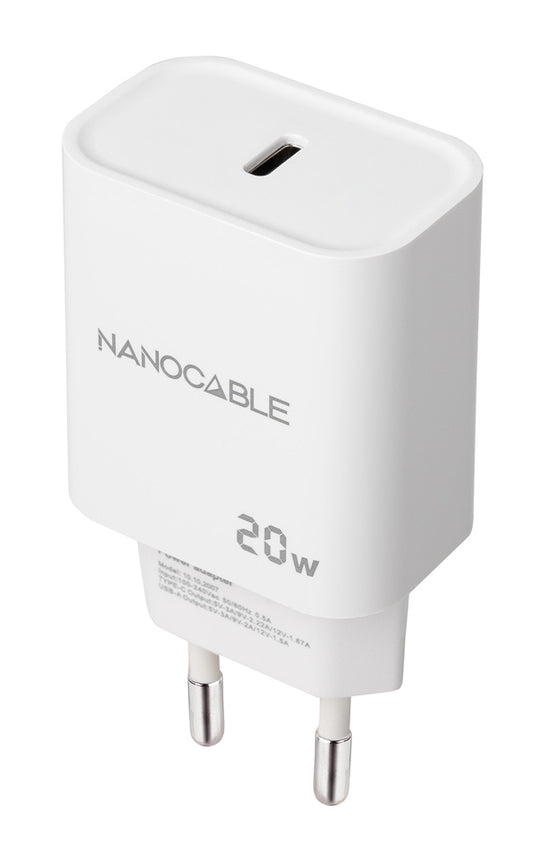 Cargador de Pared Nanocable 1xUSB-C Blanco (10.10.2005)
