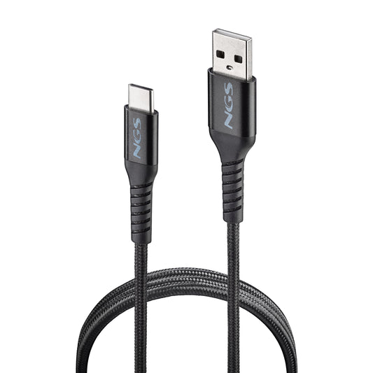 NGS USB-A to USB-C Braided Cable 1m Black (KNOT-AC)
