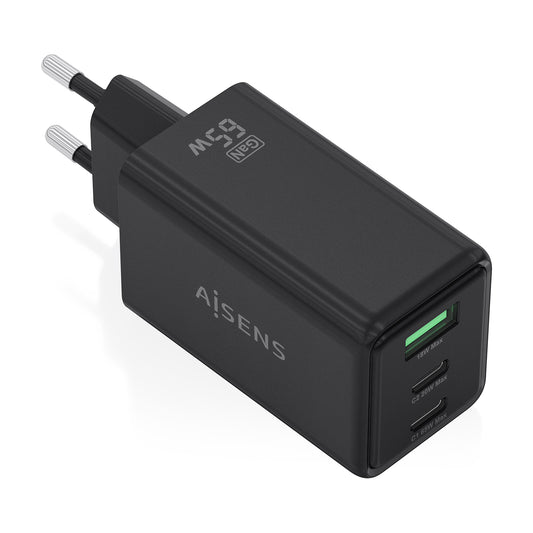 AISENS 1USB-A 2USB-C Black Charger (ASCH-65W3P073-BK)