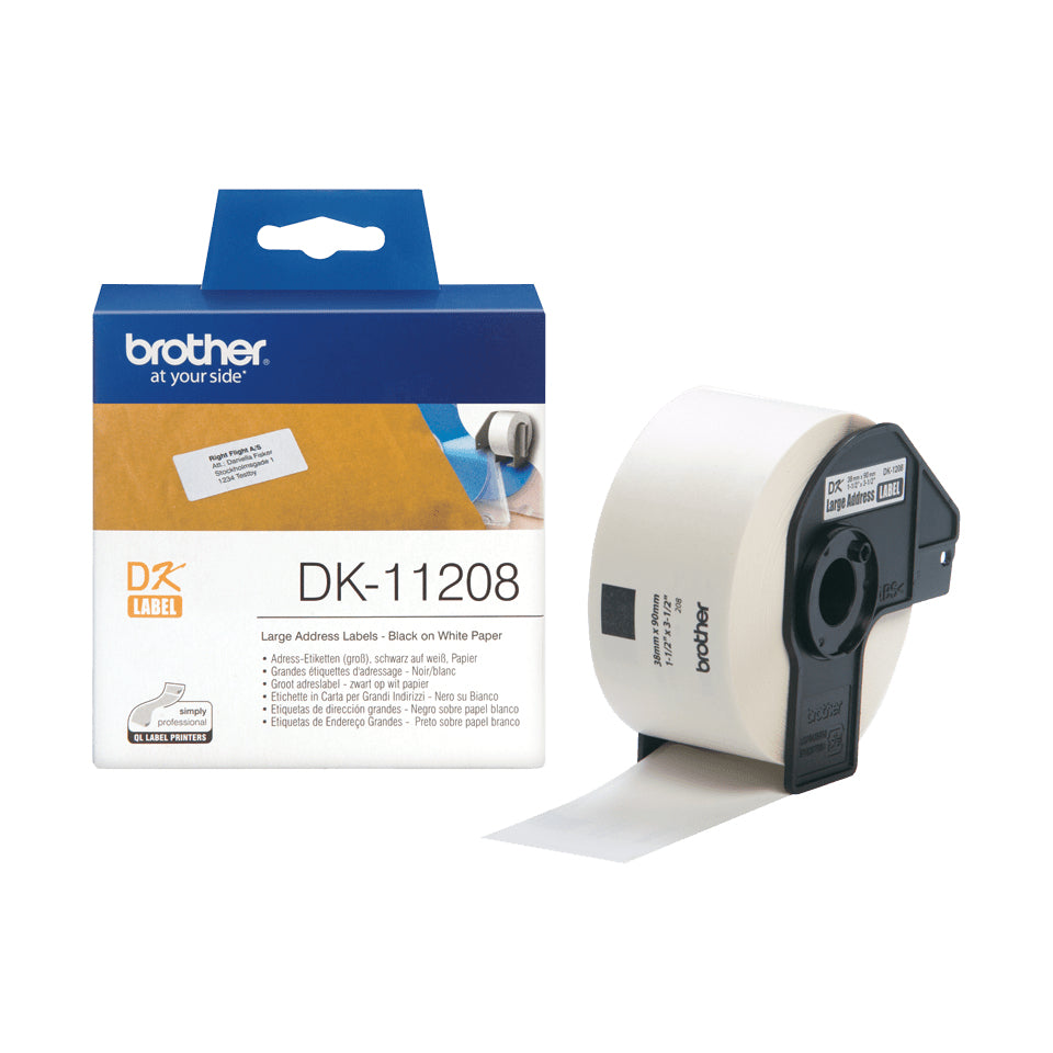 Etiquetas de Dirección BROTHER 38x90mm 400U (DK-11208)