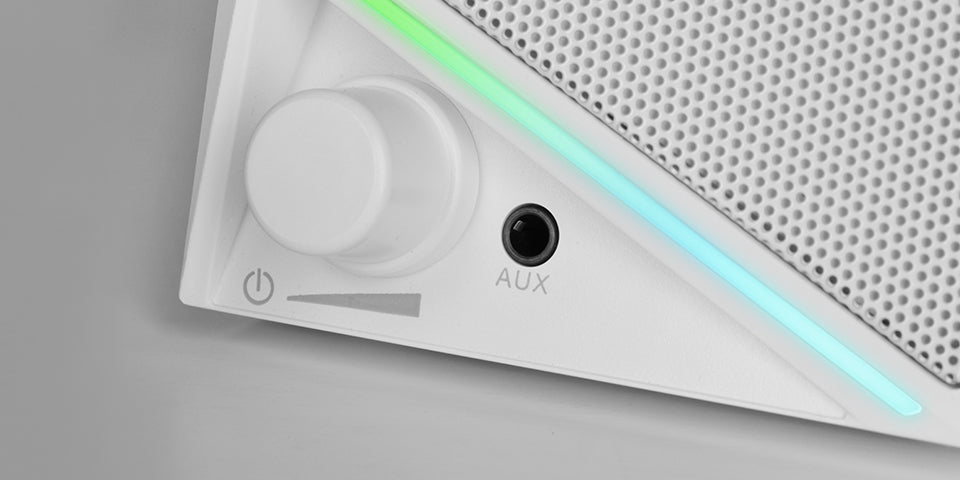 Altavoces Mars Gaming 2.0 15W RGB 3.5mm Blancos (MS72W)