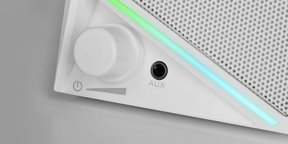 Altavoces Mars Gaming 2.0 15W RGB 3.5mm Blancos (MS72W)
