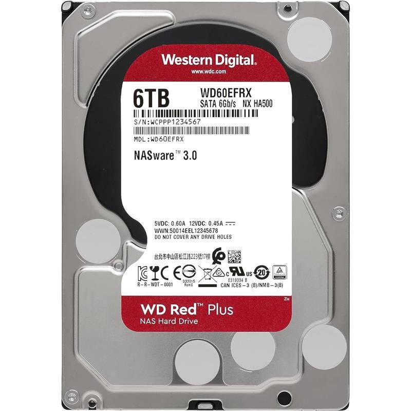 DISCO DURO WESTERN DIGITAL 6TB 3,5 RED PLUS NAS SATA3 256MB