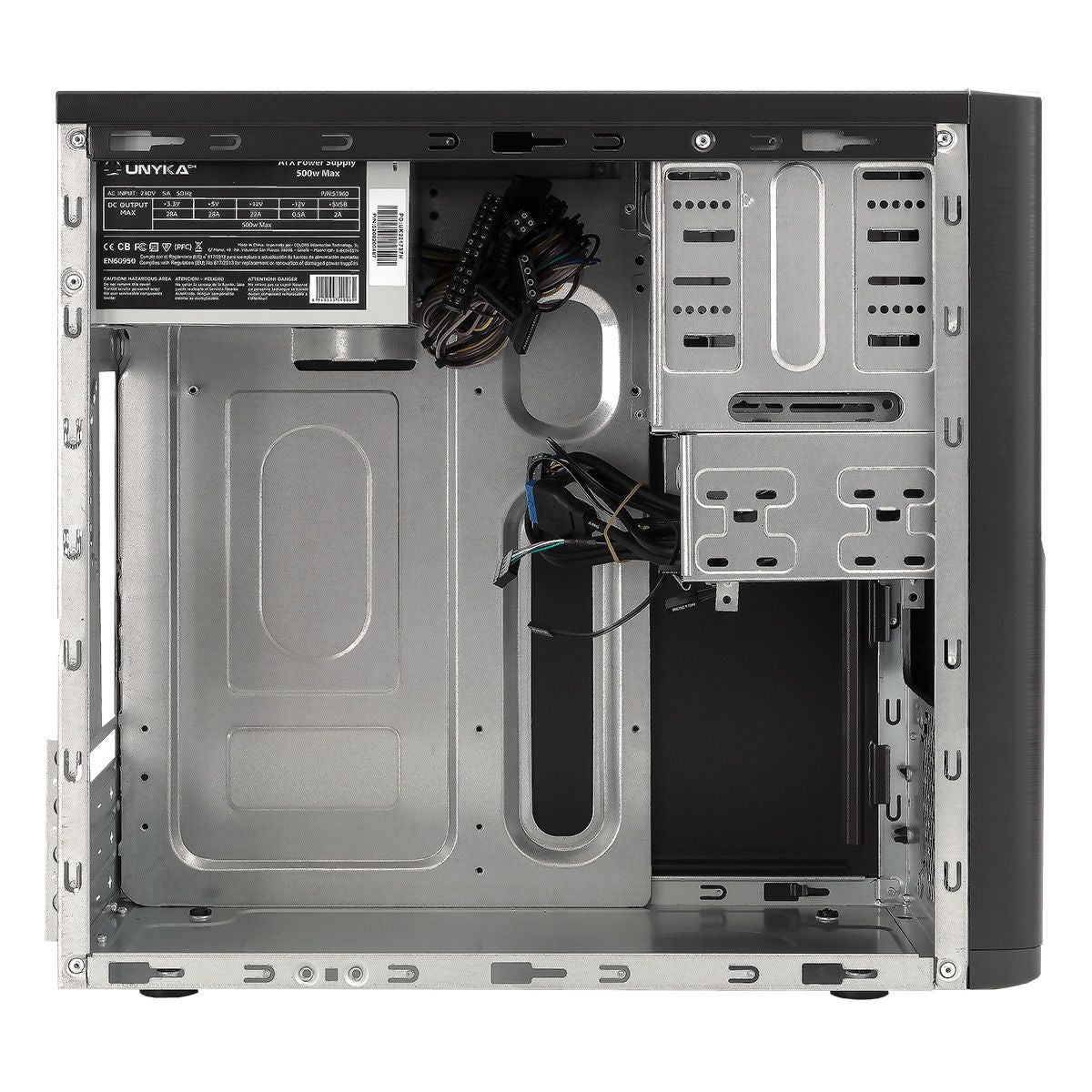 Caja UNYKA Dark Shadow 500W USB2/3 mATX Negra (52082)
