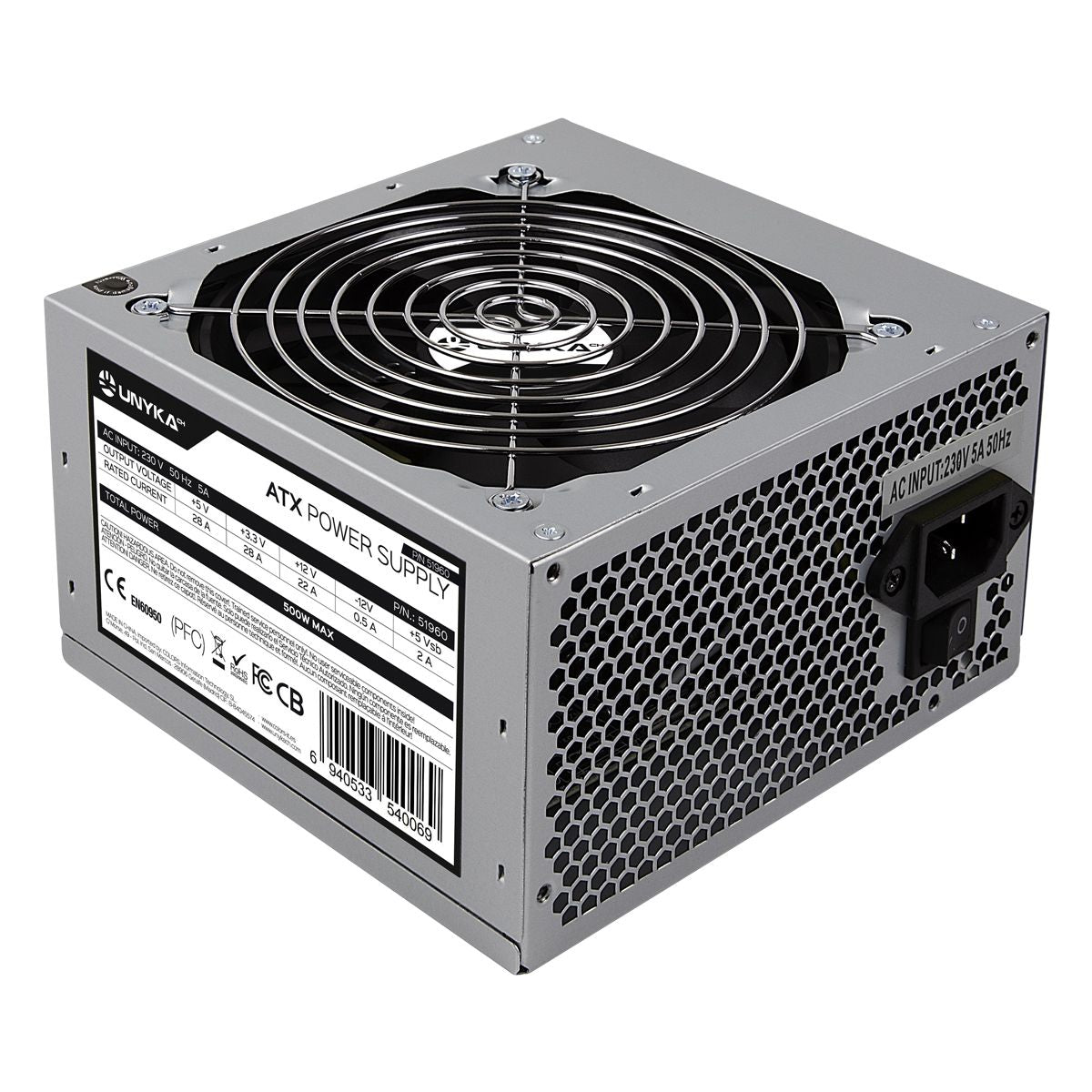 FUENTE DE ALIMENTACION UNYKACH 500W ATX