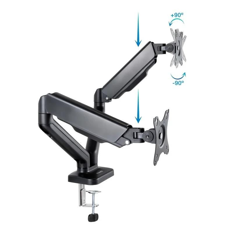 SOPORTE DE MESA TV/MONITOR TOOQ DB5132TNR-B 17-32 2 BRAZOS ASISTIDO BLACK