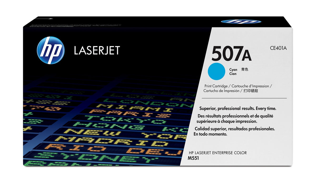 HP CE401A Cyan Cartucho de Toner Original - 507A. 6.000 Paginas