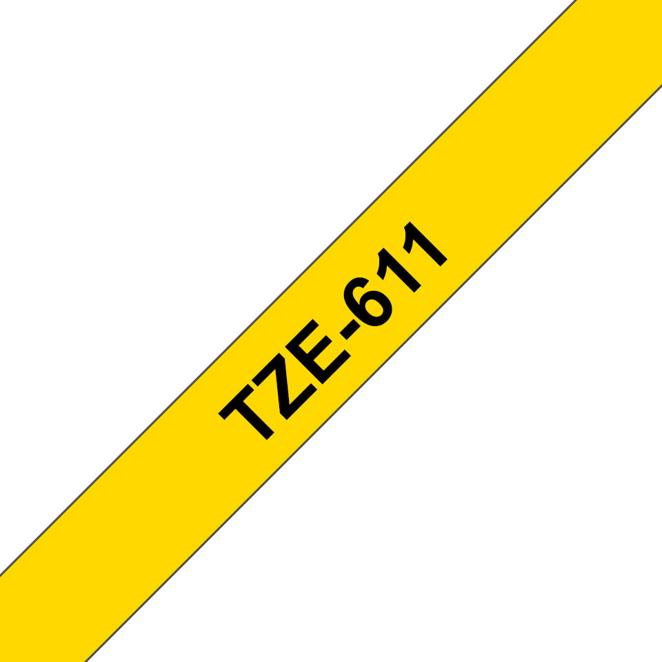 BROTHER Tape 6mm 8m Black on Yellow (TZe-611)
