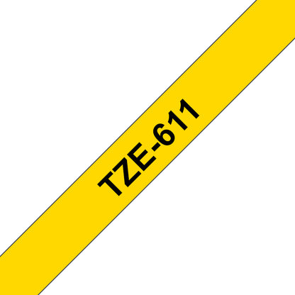 BROTHER Tape 6mm 8m Black on Yellow (TZe-611)