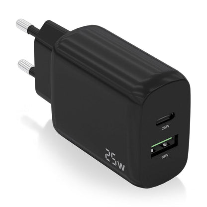 Cargador Pared AISENS USB-C USB-A 25W Negro (A110-0759)