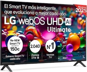 Televisor 55' UHD 4K Resolucion 3840x2160 Smart Tv 3XHDMI Ethernet WiFi 5 Bluetooth 5.0 1XUSB Dolby 20 W (2x10w) Control Inteligente por Voz Webos 25 Vesa 200x300 Peso 11.6KG Mando Magic Remote (55UA74006LB.AEU)