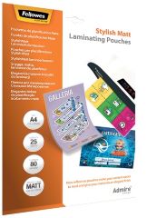 Funda de plastificar admire mate a4 80 micras pack 25 uds