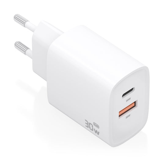 AISENS 30W USB-A/C White Wall Charger (A110-0952)