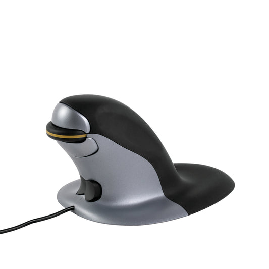 Wired USB Laser Ergonomic Vertical Ambidextrous Small Format Penguin Mouse Black/Silver