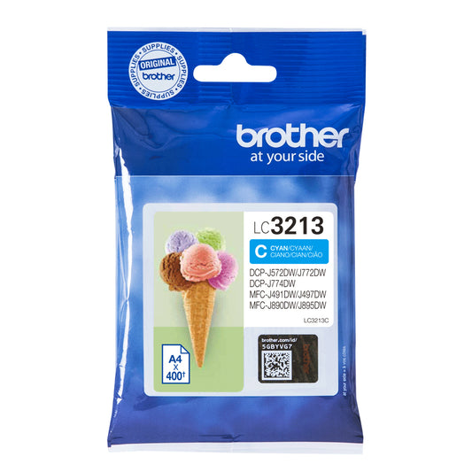 Brother LC3213 Cyan Original Ink Cartridge - LC3213C. 400 Pages