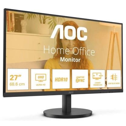MONITOR AOC 27" 4K UHD MULTIMEDIA HDMI DP BLACK