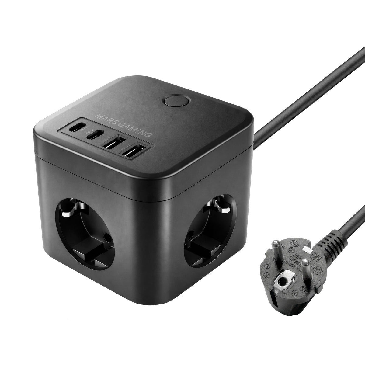 Cargador Mars Gaming 3xSchuko 2USB-A 2USB-C (MDCUBE35)