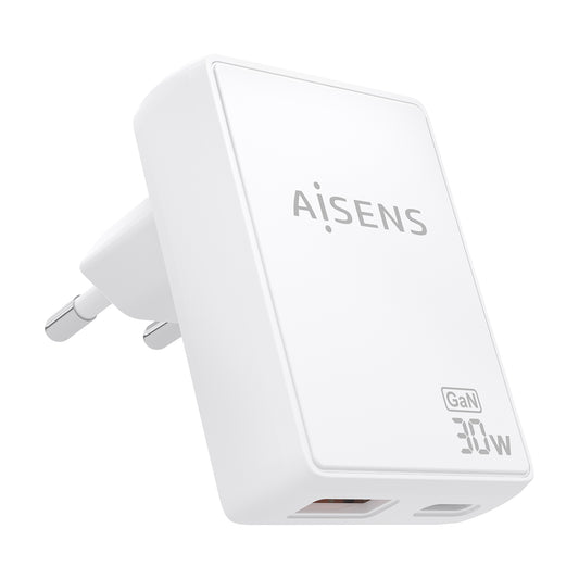 AISENS GaN 30W USB-A/C Wall Charger (ASCH-30W2P074-W)