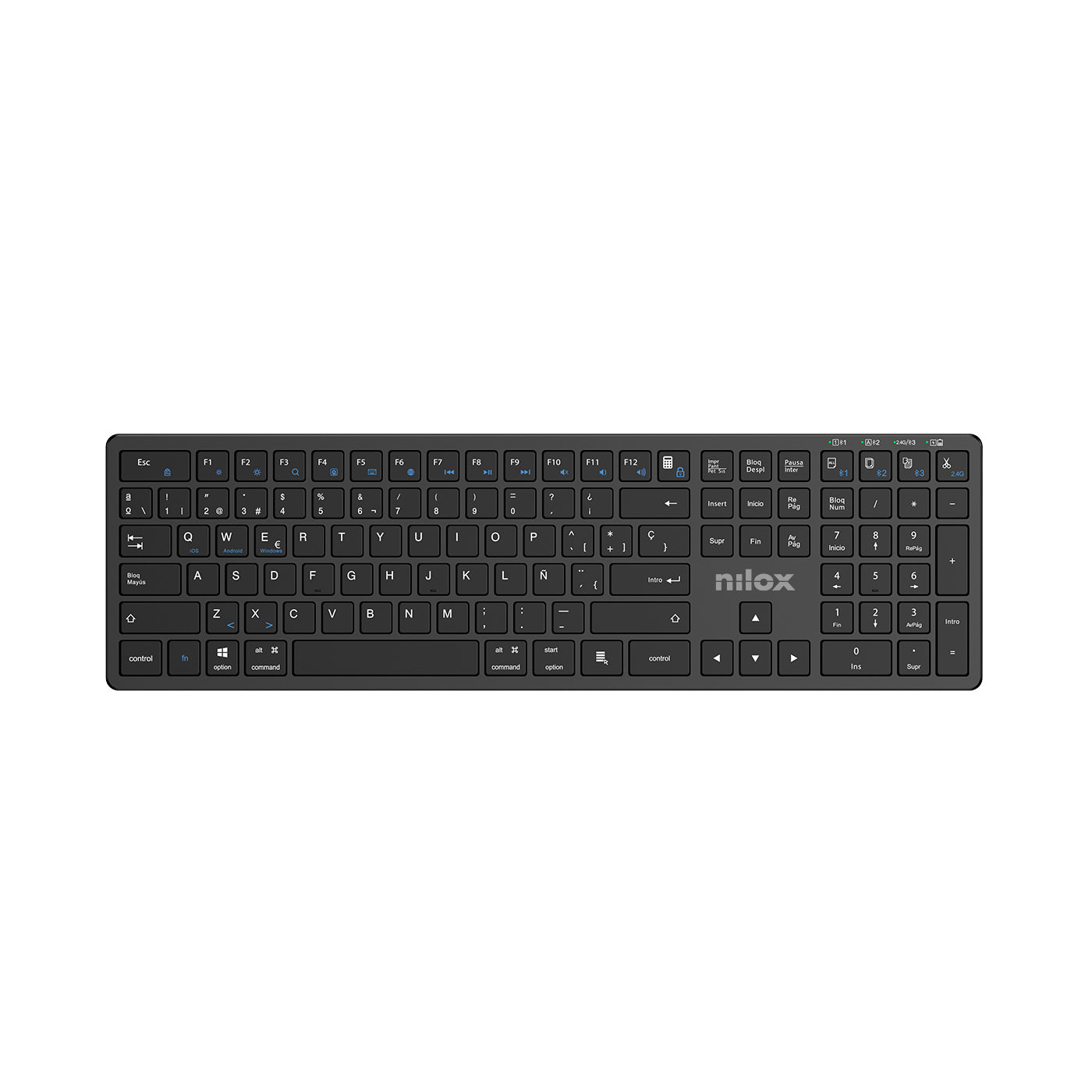 NILOX Professional Dual Wireless Keyboard Black (NXKBW01B)