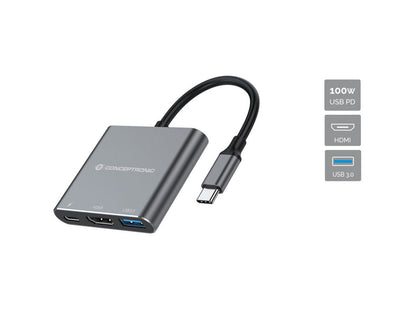Adaptador CONCEPTRONIC USB-C a HDMI/USB-A/C (DONN18G)