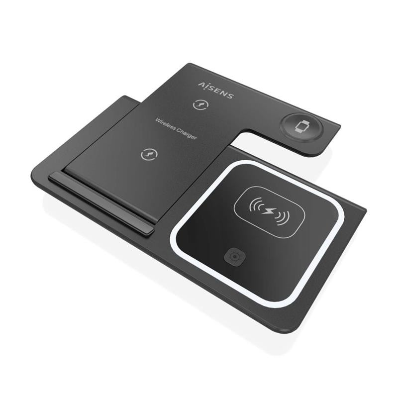 BASE CARGADOR AISENS SMARTPHONE/APPLE WATCH/AURICULARES WIRELESS BLACK