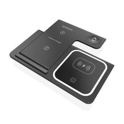 BASE CARGADOR AISENS SMARTPHONE/APPLE WATCH/AURICULARES WIRELESS BLACK