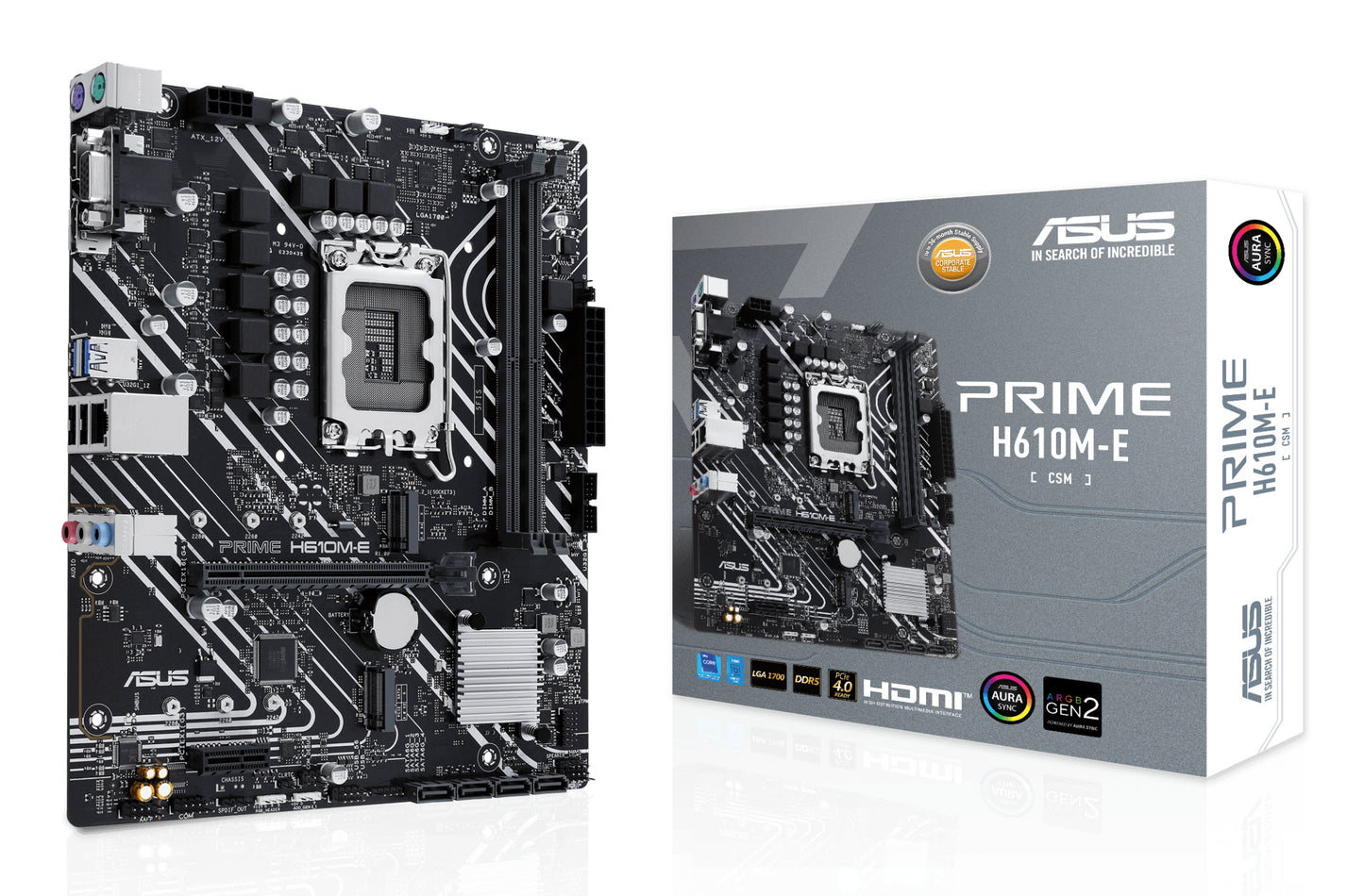 ASUS PRIME H610M-E-CSM: (1700) 2DDR5 HDMI VGA DP mATX