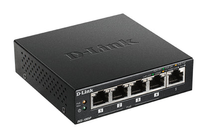 D-Link 5p 10/100/1000 PoE Black Switch (DGS-1005P)