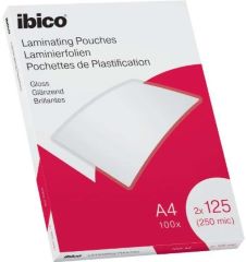 Funda de plastificar gloss en acabado cristalino de alto brillo a4 125 micras pack 100 unidades