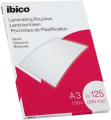 Funda de plastificar gloss en acabado cristalino de alto brillo a3 125 micras pack 100 unidades