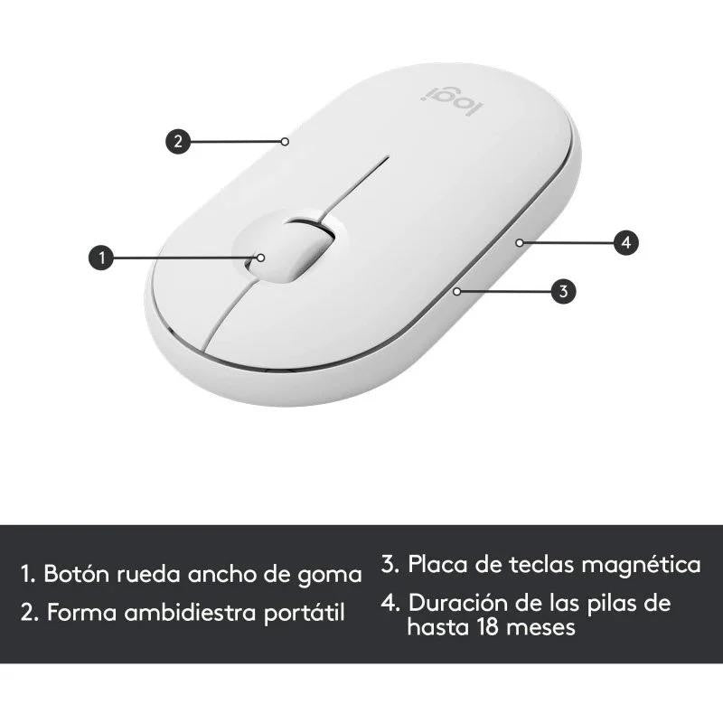 TECLADO + RATON LOGITECH MK470 SLIM WIRELESS SILENT WHITE