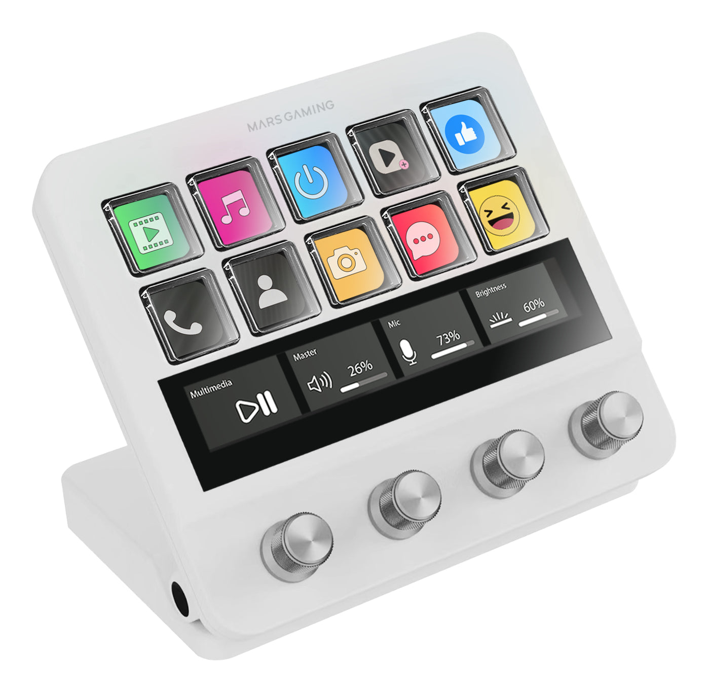Control Deck Mars Gaming LCD 10 Keys White (MSDPROW)