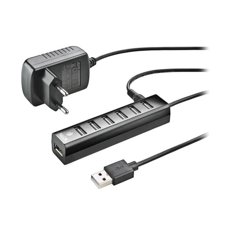 HUB USB NGS TINY 7 PUERTOS USB 2.0 + ALIMENTADOR