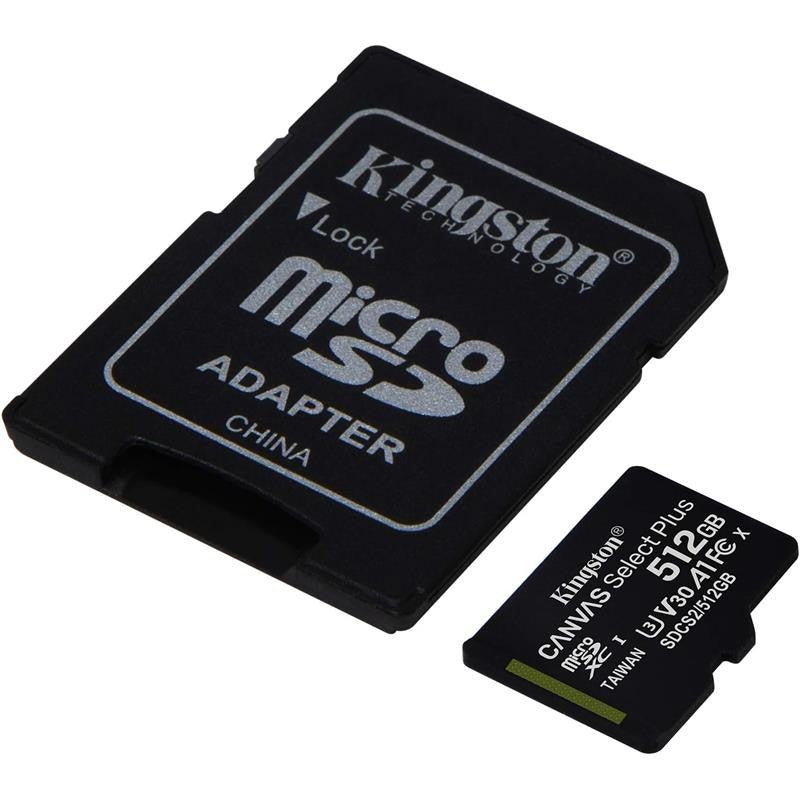 MEMORIA MICRO SD 512GB KINGSTON XC C10 + ADAPTADOR SD