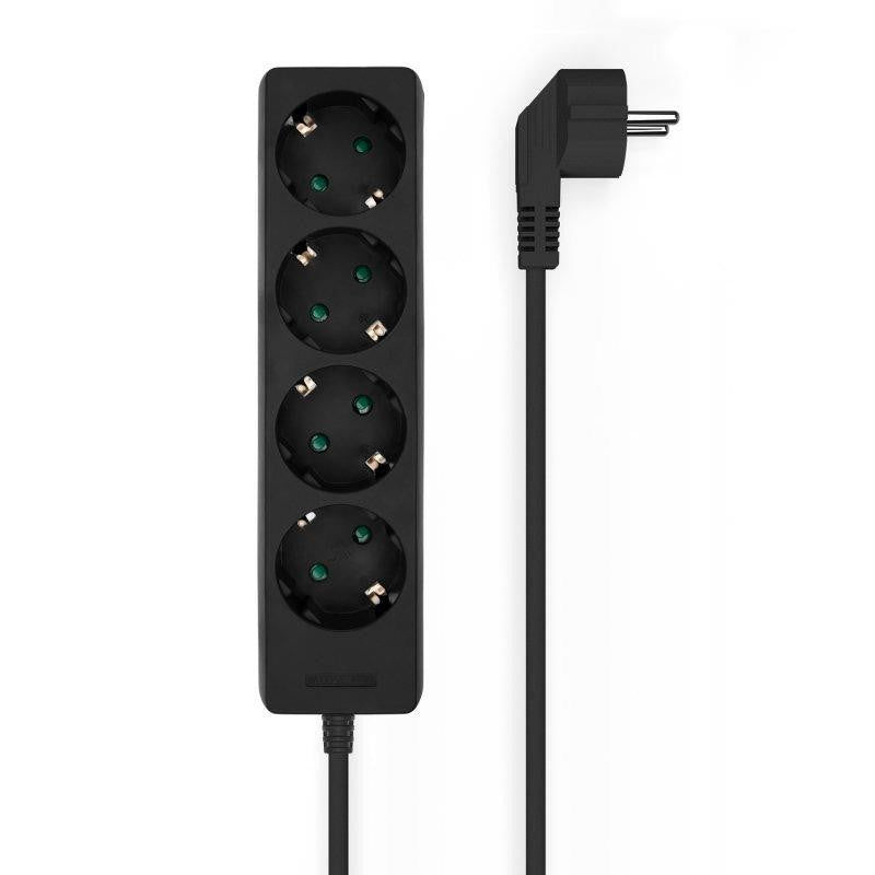 REGLETA AISENS 4 SCHUKOS PROTECCION 1,4M BLACK