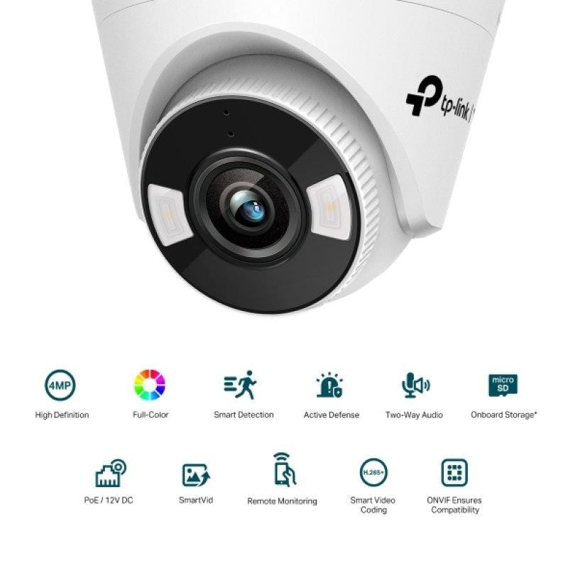 CAMARA IP TP-LINK VIGI TURRET INTERIOR MICROSD 4MP 2.8MM IR IP67 POE
