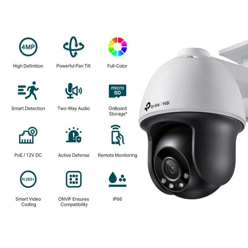 CAMARA IP TP-LINK VIGI PT EXTERIOR 4MP 4MM IR 30M POE