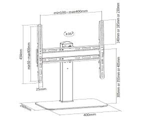 Soporte de monitor/tv para mesa desde 32' hasta 55' regulable en altura inclinable 35 VESA 400x400 hasta 40kg negro