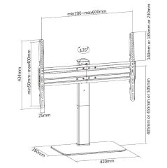 Soporte de monitor/tv para mesa desde 37' hasta 70' regulable en altura inclinable 35 VESA 600x400 hasta 40kg negro