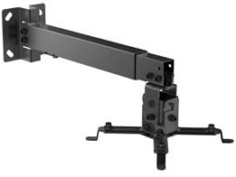 Soporte de proyector para techo o pared ajustable de 430 hasta 650mm inclinable hasta 20kg negro
