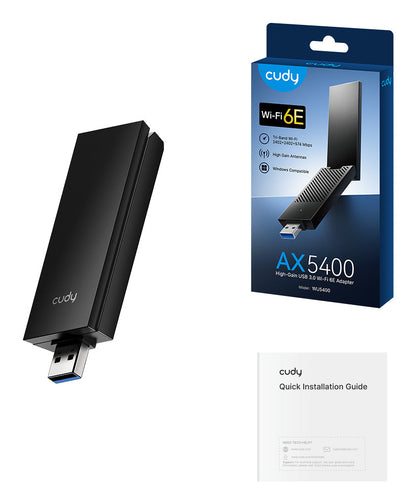 Adaptador CUDY AX5400 USB 3.0 WiFi 6E Tri-Band (WU5400)