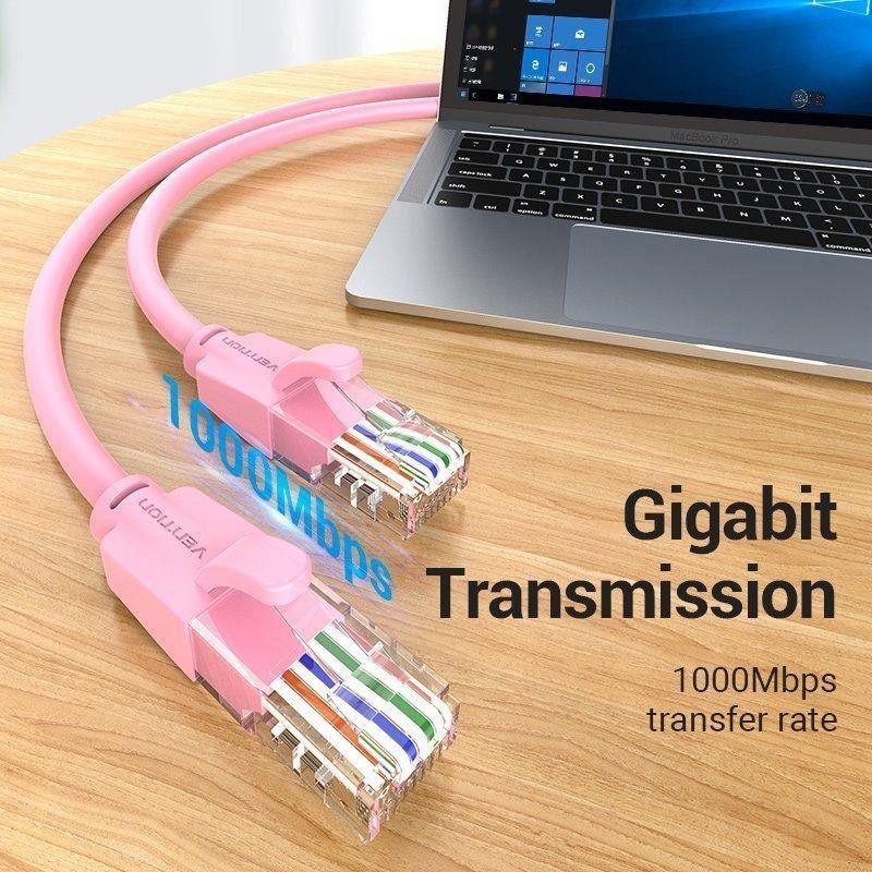 CABLE DE RED CAT.6 UTP 1M VENTION ROSE