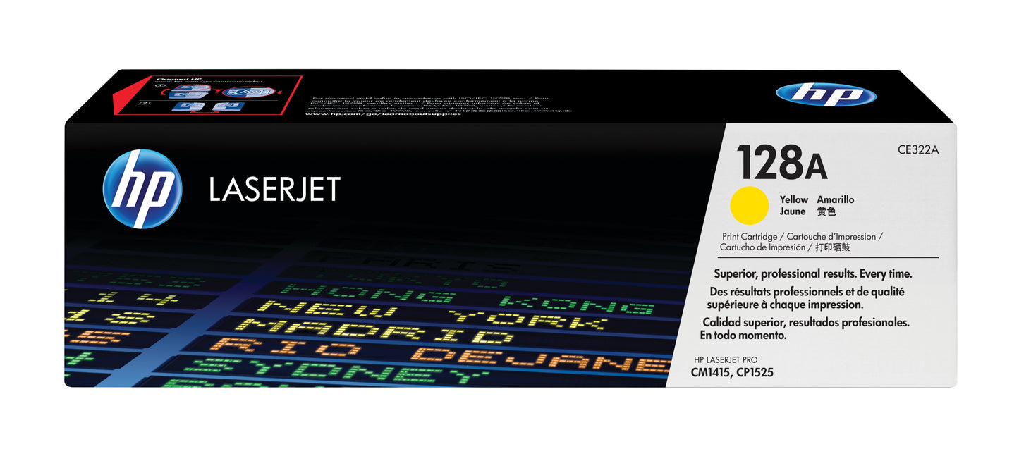Toner HP LaserJet Pro Amarillo 128A 1300 páginas (CE322